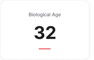 biological age card, metric measured by PNOĒ