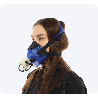 Breath analysis testing with PNOĒ clinical-grade mask to measure and track metabolic health.